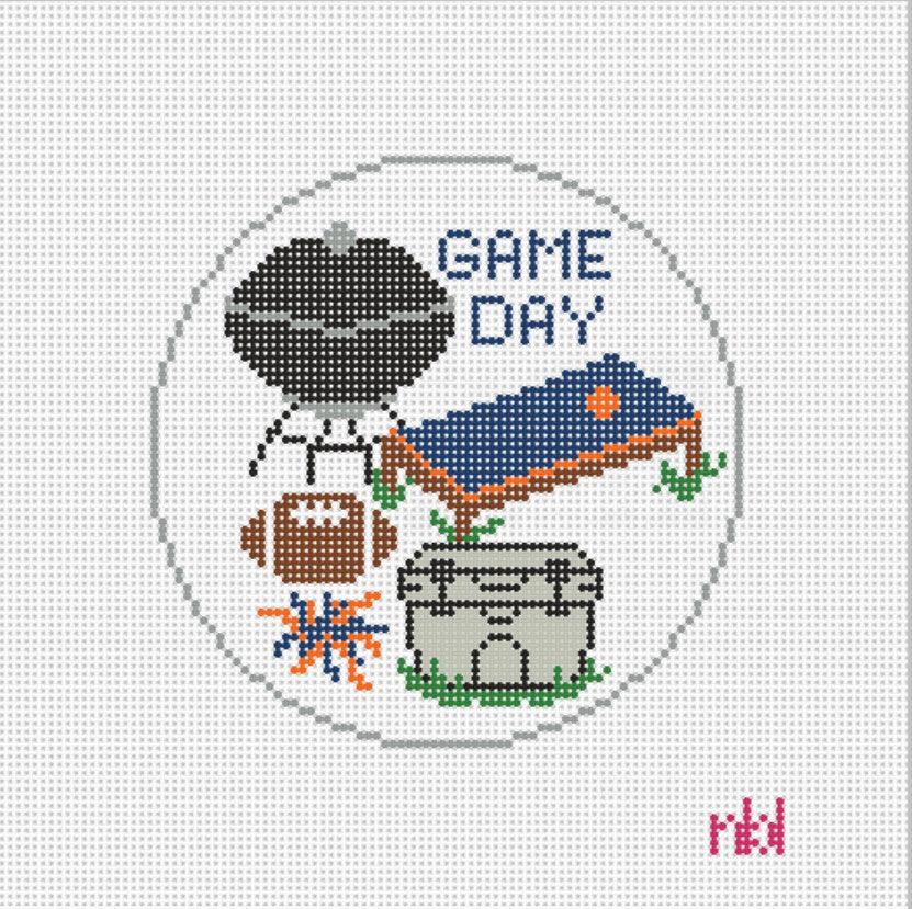 Football GAME DAY Canvas - Needlepoint by Laura