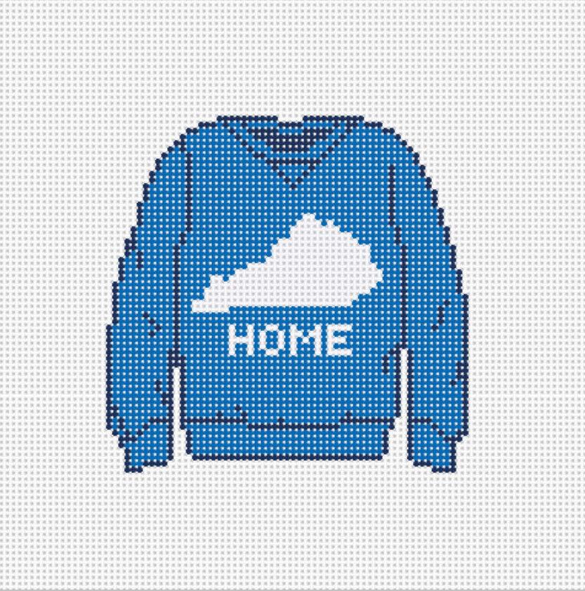 Home State Sweatshirt Needlepoint Canvas - Needlepoint by Laura