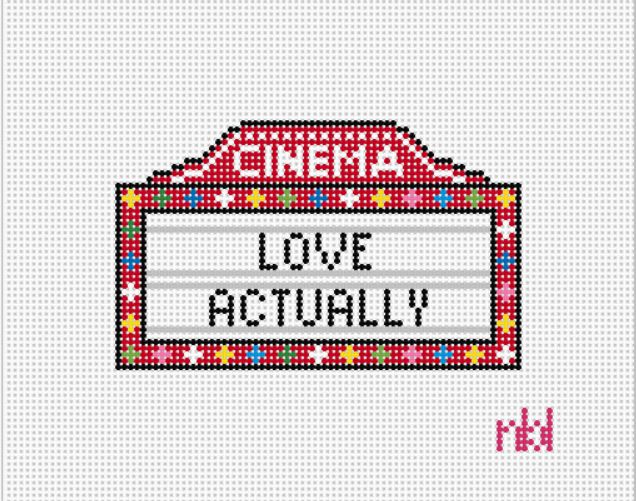 Movie Marquee Christmas Movies - Needlepoint by Laura