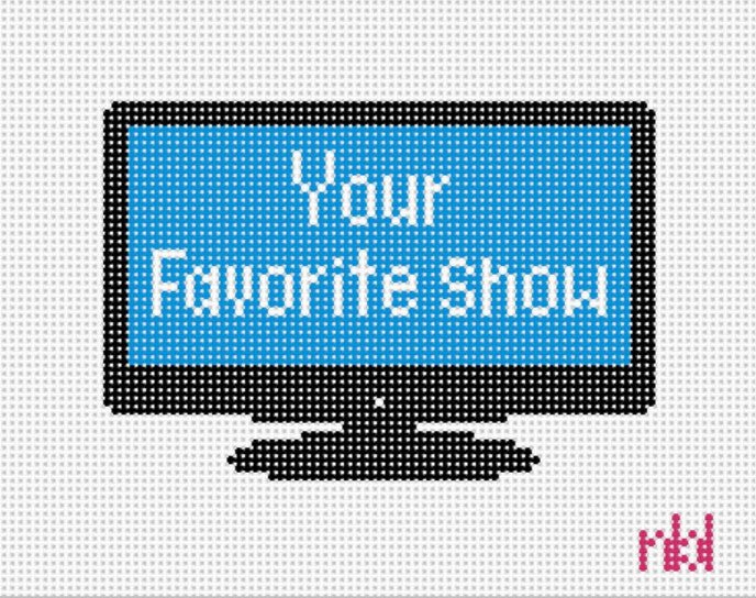 Modern tv canvas- your favorite show - Needlepoint by Laura
