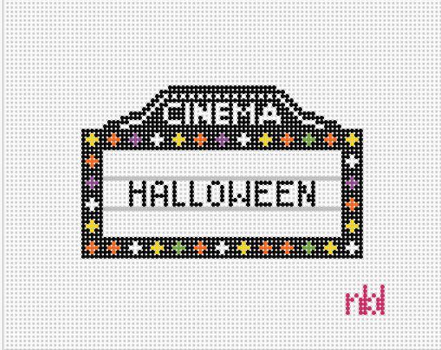 Movie Marquee- Halloween movies - Needlepoint by Laura