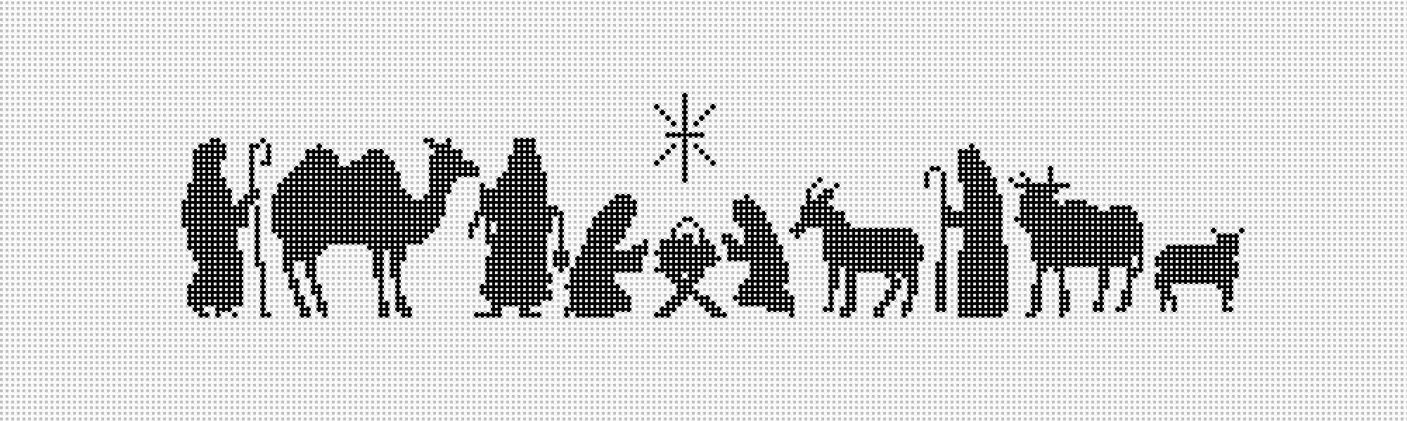 Nativity scene silhouette - Needlepoint by Laura