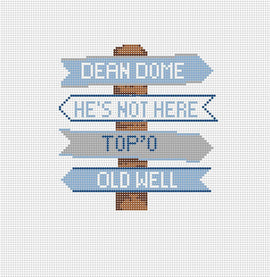North Carolina College Icon Destination Sign - Needlepoint by Laura
