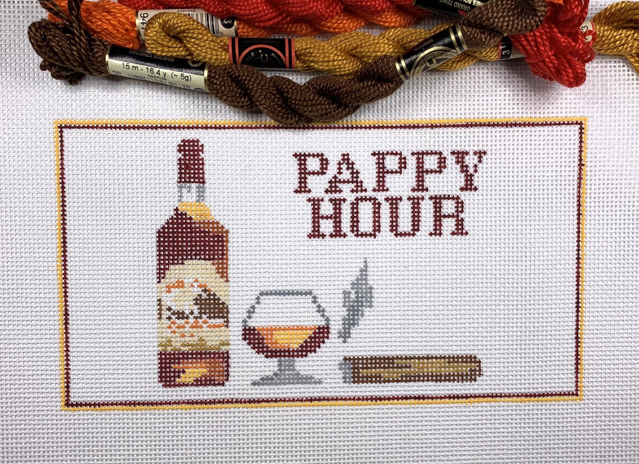 Pappy Hour - Needlepoint by Laura