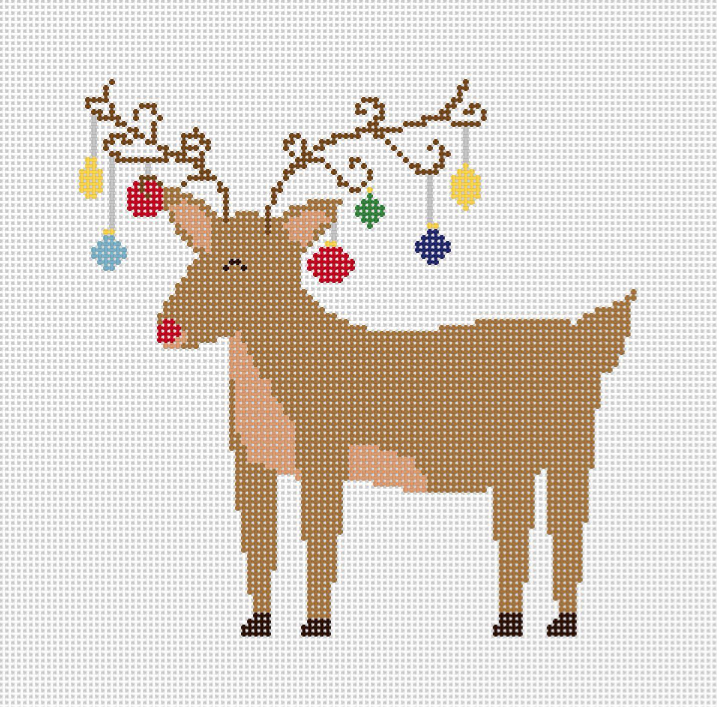 Reindeer Tree - Needlepoint by Laura