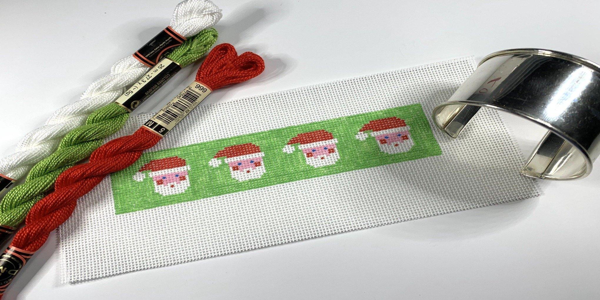 Santa Needlepoint Cuff Bracelet Kit - Needlepoint by Laura