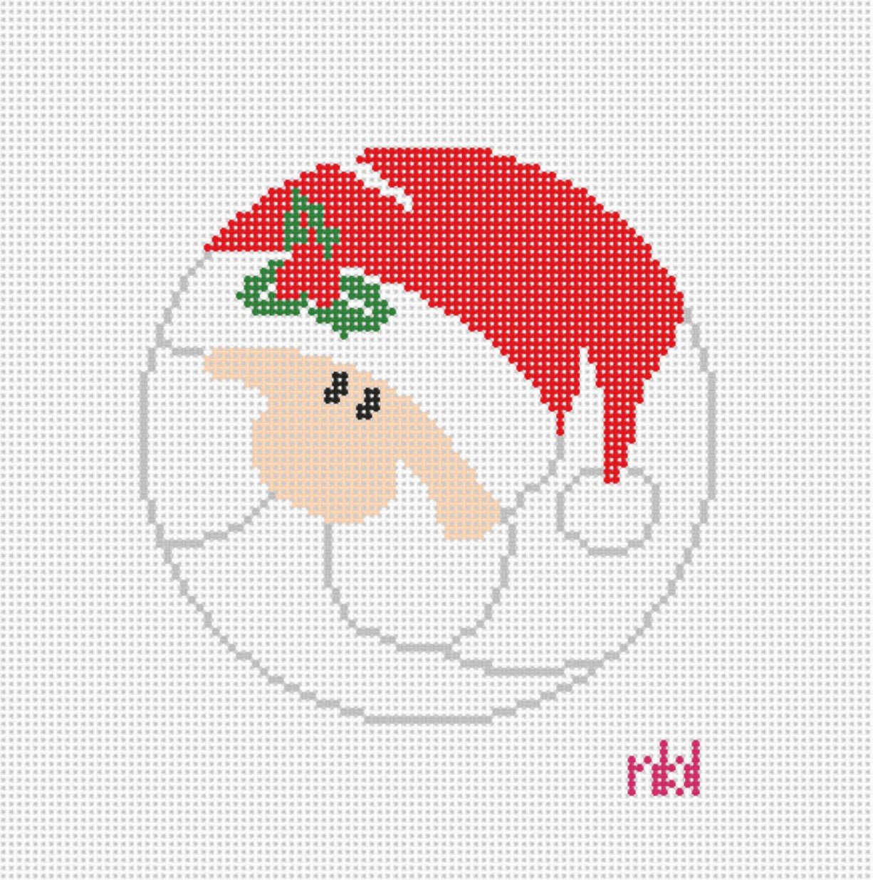 Santa profile - Needlepoint by Laura