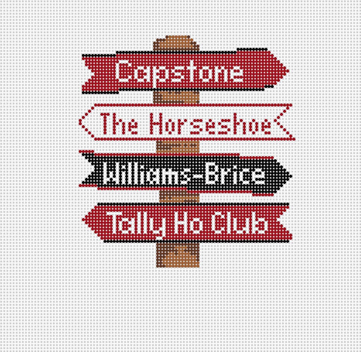South Carolina College Icon Destination Sign - Needlepoint by Laura