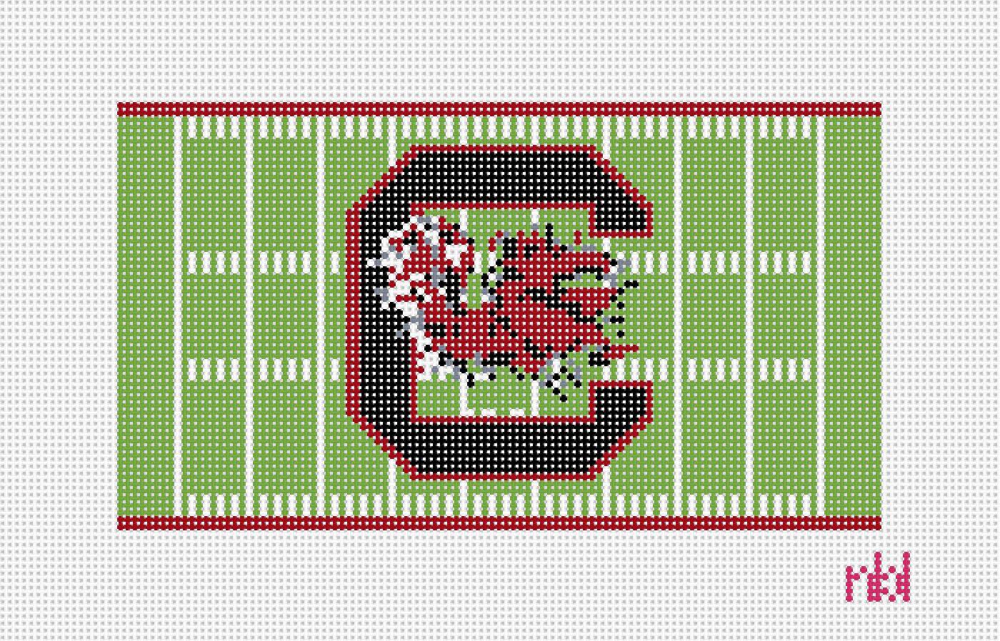 South Carolina Football Field Canvas - Needlepoint by Laura