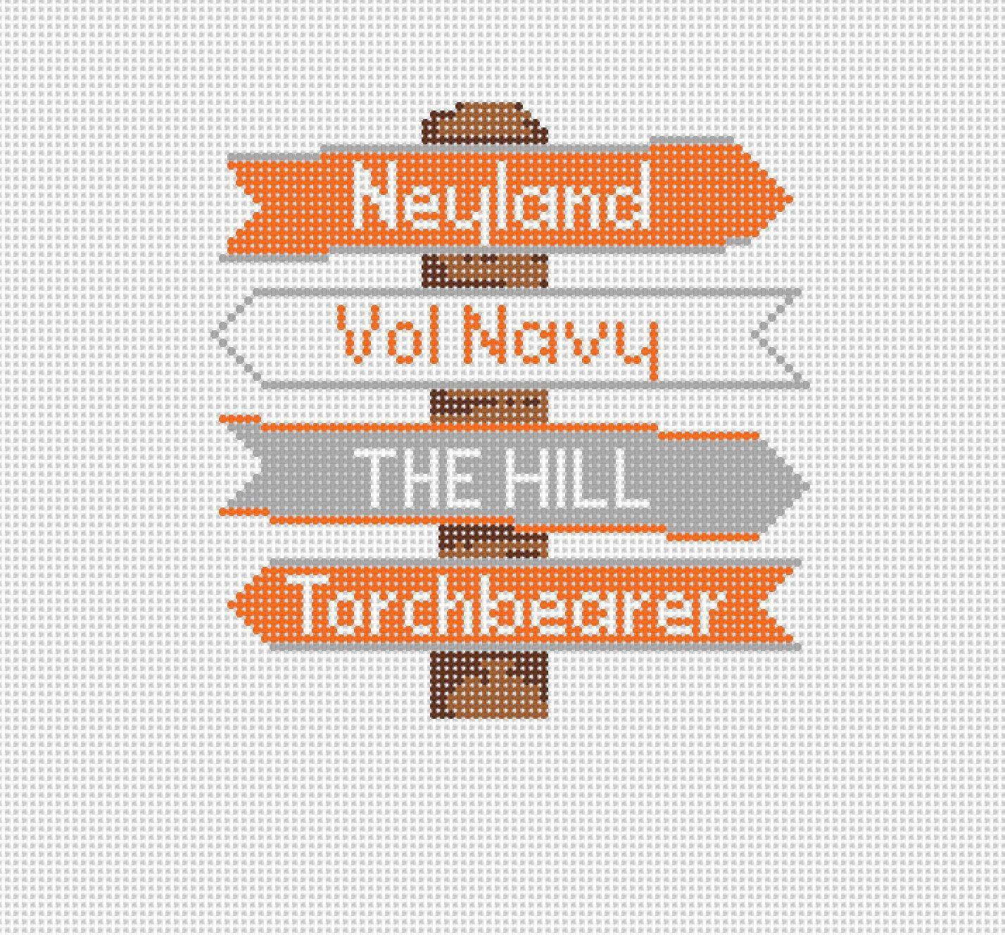 Tennessee College Icon Destination Sign - Needlepoint by Laura