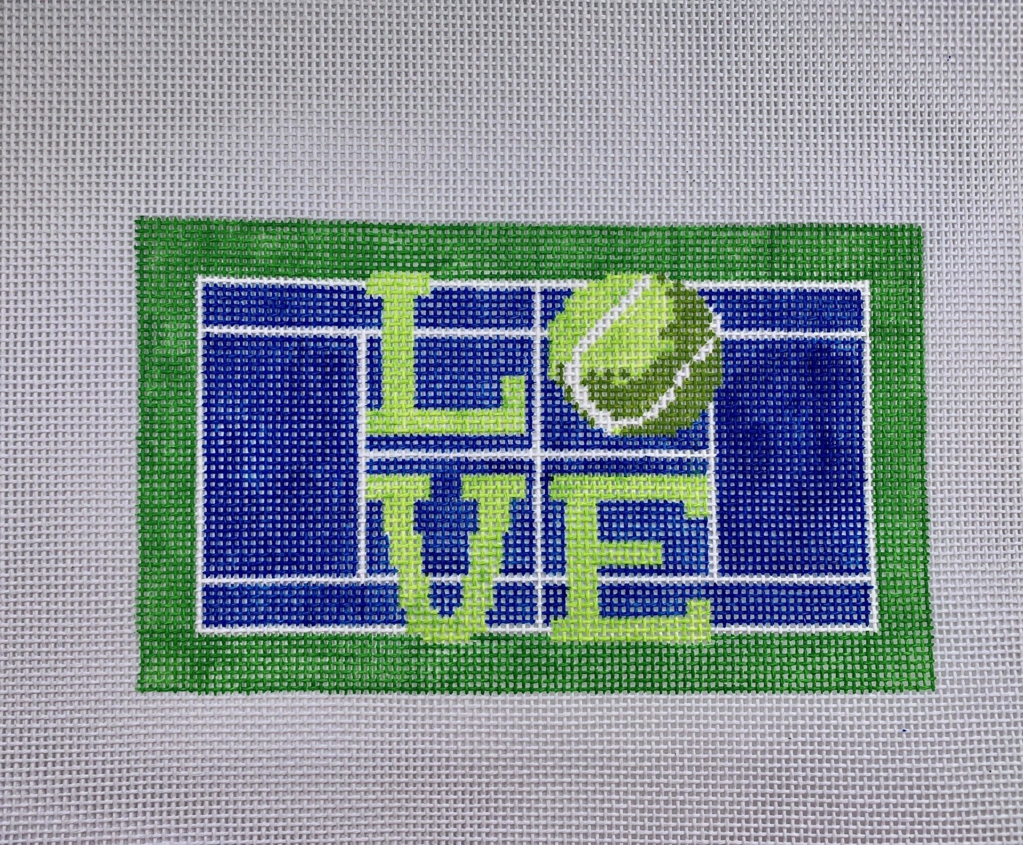 Tennis Love Canvas - Needlepoint by Laura