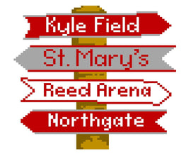 Texas A and M College Icon Destination Sign v 2 - Needlepoint by Laura