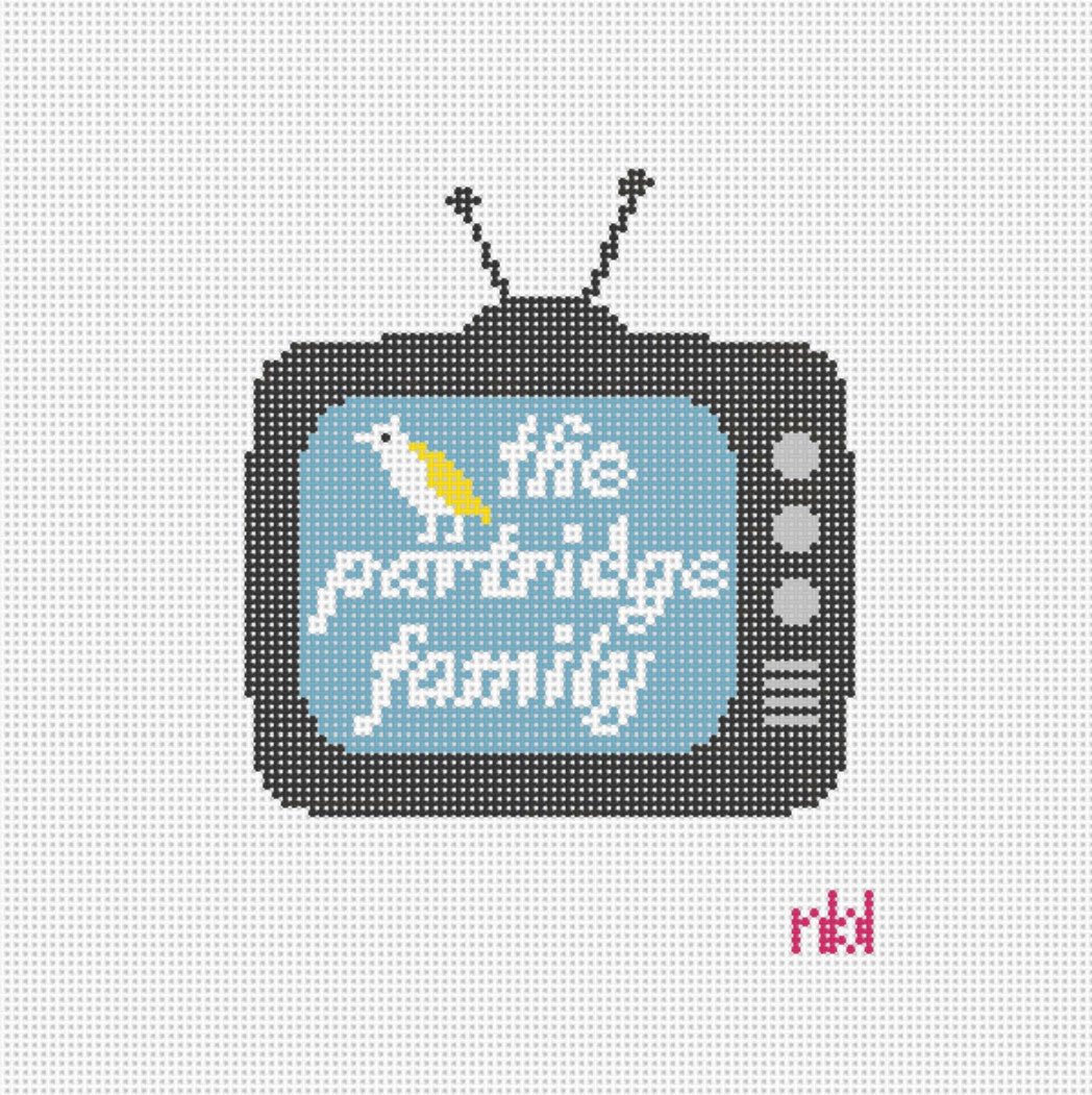 Retro TV Needlepoint Canvas Partridge Family - Needlepoint by Laura