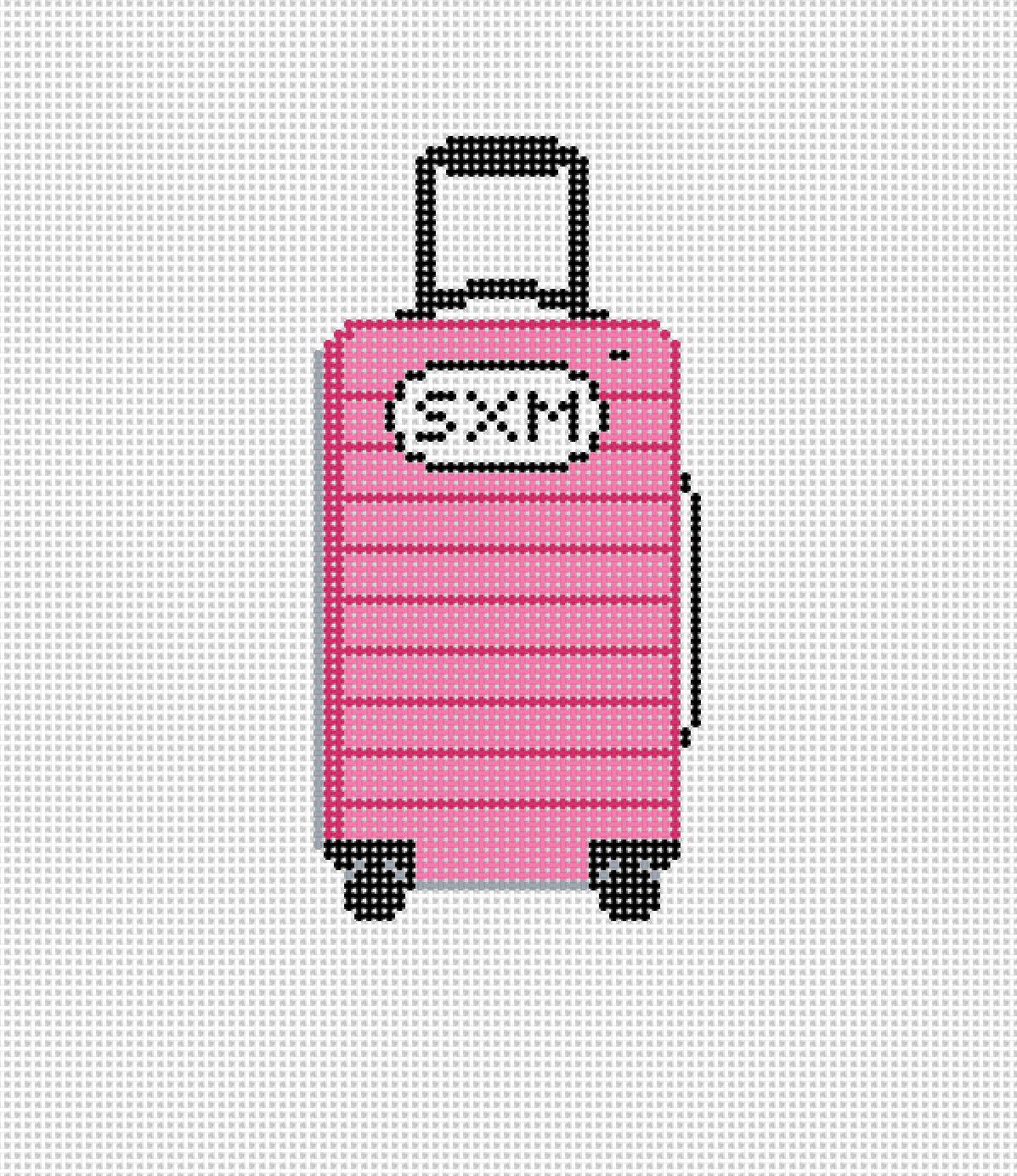 Travel Suitcase 2.0 Needlepoint Canvas - Needlepoint by Laura