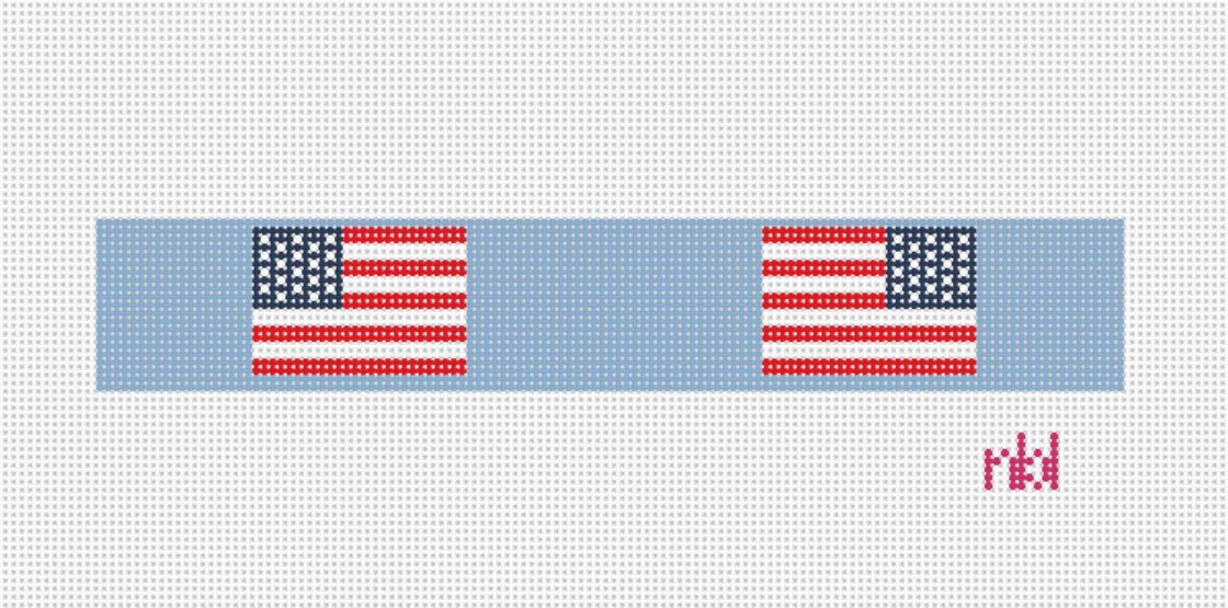 US Flag Needlepoint Key Fob Canvas - Needlepoint by Laura