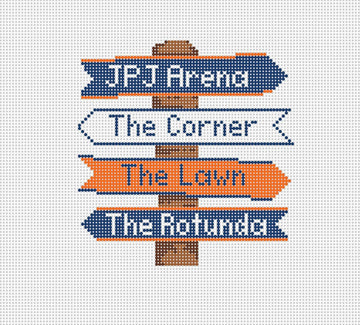 Virginia 1 College Icon Destination Sign - Needlepoint by Laura